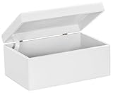 LAUBLUST Holzkiste mit Deckel - 30x20x14cm, Weiß, FSC - Aufbewahrungskiste | Erinnerungsbox | Bastel- & Geschenkkiste