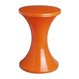 Designklassiker Hocker Tam Tam Pop mit Stauraum unter der Sitzfläche, Stapelbar, leicht, orange