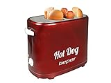 BEPER BT.150Y Hot Dog Maker mit 5 Kochstufen - Hot Dog Maschine im Vintage Design