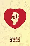 KALENDER 2022 A5: für Nostalgie Fans - Mikrofon Rockabilly Terminplaner mit DATUM - Musik Organizer für Termine - Wochenplaner von Januar bis Dezember - 1 Woche auf 2 Seiten mit Kalenderwoche