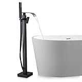 SUGU Schwarz Messing Freistehende Badewanne Wasserhahn Wanne Mischbatterie Handbrause Badezimmer Dusche Set Wasserhahn…
