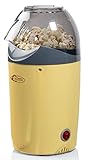 Bestron Heißluft-Popcornmaschine für bis zu 50 g Popcornmais, Popcornmaker für Popcorn in 2 Minuten, fettfreie Zubereitung, 1200 Watt, Farbe: Gelb