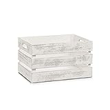 Zeller Aufbewahrungs-Kiste, Holz, vintage weiß, 35 x 25 x 20,5 cm