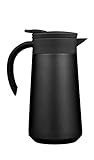 BOHORIA® Isolierkanne | Thermoskanne | Kanne für Kaffee, Tee & Wasser | Edelstahl | Quick Tip Verschluss | 0,8 Liter (Black)