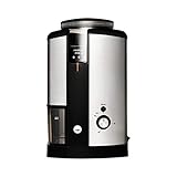 Wilfa SVART NYMALT Kaffeemühle – elektrische Mühle mit Kegelmahlwerk – 17 Mahlgradstufen – Bohnenbehälter für 250gr Kaffee, silber