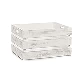 Zeller 15132 Aufbewahrungs-Kiste, Holz, Vintage weiß, 39 x 29 x 21 cm