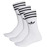 adidas Unisex Solid Crew Socken, 3er Pack, Weiß (White/Black), 39-42