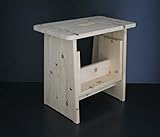Tritthocker, Sitzhocker Holz, stabil in Zirbelkiefer Massivholz, für Kinder und die ganze Familie