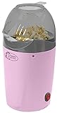 Bestron Heißluft-Popcornmaschine für bis zu 50 g Popcornmais, Popcornmaker für Popcorn in 2 Minuten, fettfreie Zubereitung, 1200 Watt, Farbe: Rosa