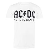 AC/DC Herren Back in Black T-Shirt, weiß, M