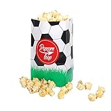 popcornloop Popcorntüten Fussball 50 Stück klein Popcorn Tüten Deko Geburtstag Party Kinder Papiertüten Set Fußball Geschenktüten Jungs Party
