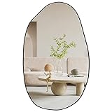 CASSILANDO Asymmetrischer Spiegel, Unregelmäßiger Wandspiegel, Einzigartiger Kosmetikspiegel, Geformter Ankleidespiegel, Dekorativ für Wohnzimmer, Badezimmer, Schlafzimmer, 85 x 52 cm