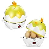 Leoyee Eierkocher Egg Cooker für 1-7 Eier mit Indikationsleuchte Abschaltautomatik (Gelb)
