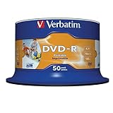 Verbatim DVD-R 16x Matt Silver 4.7GB I 50er Pack Spindel I DVD Rohlinge bedruckbar I 16-fache Brenngeschwindigkeit & Hardcoat Scratch Guard I DVD-R Rohlinge printable I DVD leer