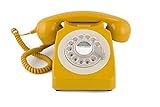 GPO 746ROTARYMUS Retro Telefon mit Wählscheibe im 70er Jahre Design Gelb- Senf Farbe