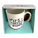 Tasse in einer Box Tee Kaffee Neuheit Trinkbecher Becher Geschenk Geschenk Slogan Küche Zubehör (It's Coffee O'Clock)