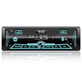 RDS Autoradio Bluetooth für 9-24V,FM/AM Autoradio mit Bluetooth Freisprecheinrichtung,7 Farben Radio mit Fernbedienung MP3 Player Radio2 USB/Unabhängiger Uhr/SD/AUX(Mehrfarbig)