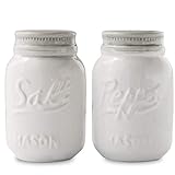 Comfify Vintage Salz & Pfeffer Streuer Bezauberndes dekoratives Dekor für Vintage-, Rustikal- und Shabby Chic-Liebhaber - Robustes Keramik in Weiß - 3,5 oz. Kapazität