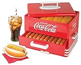 Salco Coca-Cola Hot Dog Maker - Dampfgarer und Brötchenwärmer im Diner-Stil, 24 Hot Dog Würstchen und 12 Brötchen Kapazität, Würstchen, Gemüse, Fisch, Knödel