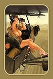 Generisch Nostalgie Pin up Army Pilotin Blechschild Metallschild Schild Metal Sign 20 x 30 cm