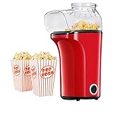 Popcornmaschine, 1400W Heißluft Popcorn Popper Maschine, 99% Popcorn Rate, CE-Zertifiziert, Elektrischer Popcorn Maker mit Messbecher und abnehmbarem Deckel für Zuhause, Familie und Party