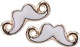 Unbekannt Damen Ohrringe Mustache Bart Rockabilly Ohrstecker Breite 1,3cm, Höhe 0,5cm