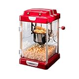 celexon CinePop CP1000 Popcorn-Maschine - 24,5x28x43cm - Rot-Retro/Kino-Design- Edelstahlkessel - Popcorn-Maker mit integriertem Rührwerk