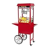 Royal Catering RCPW-16E Popcornmaschine Popcorn Maker Pop-Corn Automat mit Wagen Rot Inkl. Zubehör