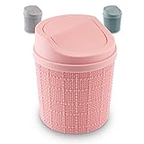 goodspot® Tischmülleimer (rosa) mit Schwingdeckel 1,5l Tischabfalleimer Schreibtisch kompaktes Design Kosmetikeimer Mini Mülleimer Bad für den Waschtisch