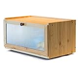 AINILE Bambus Brotkasten Holz Brotkästen - Brotbox zur Brotaufbewahrung Stylischer Bread box 40 x 25 x 20 CM…