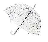 SMARTBULLE Transparenter langer Regenschirm - Glockenform; Stabil; Automatische Öffnung; Durchmesser=85cm; Transparenter Griff; Regenschirm für Frauen/Damen; Muster KUPFERPFEIFE