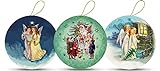 Nestler Weihnachtskugeln aus Pappe zum Befüllen, Größe 8 cm - Serie Engelchen - Christbaumkugeln Set aus 3 verschiedenen Motiven