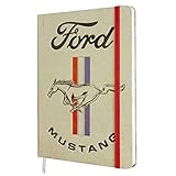 Nostalgic-Art Retro Notizbuch punktiert, Ford Mustang - Horse Logo – Geschenk-Idee für Auto Zubehör Fans, Bullet Journal dotted, Vintage-Design, A5, 54012