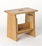 Tritthocker, Sitzhocker Holz, stabil in Eiche Natur Massivholz, für Kinder und die ganze Familie
