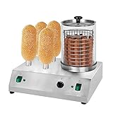 hezexun Edelstahl Hot Dog Maker 4 Spieße Hot Dog Toaster Kochmaschine Temperaturregler 30-100 ° C Für Hühnchen Putenwürste Bratwurst
