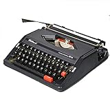 Elektrische Schreibmaschine mit Korrektur,Mini Schreibmaschine Modell,Englische Schreibmaschine,Für Notizen Briefe Oder Kreatives Schreiben, Literarische Retro-sammlung,Black