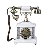 JRZTC Antikes Design-Telefon - Wählscheibentelefon - Schnurgebundenes Retro-Telefon - Vintage dekorative Telefone
