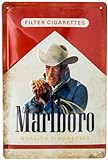 Vintage Retro Zigaretten Reklame - passend für Marlboro USA Fans - hochwertig geprägtes Stahlblech - 3D Effekt - 30 x 20 cm