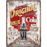 Nostalgic-Art 23310 Retro Blechschild Coca-Cola – Original Coke Highway 66 – Geschenk-Idee als Bar-Zubehör, aus Metall, Deko im Vintage-Design, 30 x 40 cm