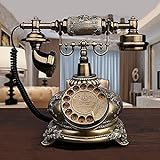 Retro Telefon im Sechziger Jahre Vintage Design,Vintage Schnurgebundenes WäHlscheibentelefon Alte Mode Nostalgie Telefon füR Sterne Hotel, Kunstgalerie,Bar,Luxus Haus Decor(Color:Rotierender Stil)