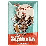 Nostalgic-Art Retro Blechschild, 20 x 30 cm, Lieblingstier Zapfhahn – Geschenk-Idee für Bier-Fans, aus Metall, Vintage-Design zur Dekoration