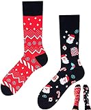 TODO Colours Weihnachtssocken Herren und Damen, Socken Weihnachten Lustig (Weihnachtssocken 39-42)