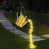 Solar Gießkanne Lichter LED Außen SolarLaterne Lampe lichterketten für aussen Garten Fairy Duschlicht Gartendekoration Metall Vintage Solarleuchten Balkon Tisch