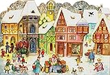 Nostalgischer Adventskalender / Weihnachtskalender mit Bildern und Glimmer für Kinder und Erwachsene 'Marktplatz'