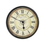 Attoe Wanduhr, 30 cm Metall Wanduhr Europäischen Stil Retro Vintage Uhr Nicht Ticken Ruhig Batteriebetrieben mit HD Glas Leicht zu Lesen für Inneneinrichtung/Wohnzimmer/Schlafzimmer (Rom)
