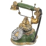 EXCEART Retro-Festnetztelefon Mit Wählscheibe Traditionelles Schnurgebundenes Retro-Telefon Vintage-Wählscheibentelefon Altmodische Festnetztelefone Für Das Heimbüro