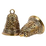 ABOOFAN 2 Stück Messing Glocken Tibetische Glocken Vintage Kupfer Glocken hängende Jingle Bells DIY Basteln Glocken Ornamente für Windspiel Schlüsselanhänger Charms Weihnachtsschmuck