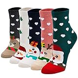 ZFSOCK Weihnachtssocken Festlicher Socken Damen Lustige Baumwolle Socken mit Weihnachtsmotiv Bunte Neuheit Christmas Socks Weihnachts- und Neujahr