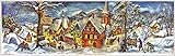 Nostalgischer Adventskalender/Weihnachtskalender mit Bildern und Glimmer 'Kleines Dorf im Winter'