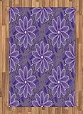 ABAKUHAUS lila Mandala Teppich, Hippie-Mode, Deko-Teppich Digitaldruck, Färben mit langfristigen Halt, 120 x 180 cm, Mehrfarbig